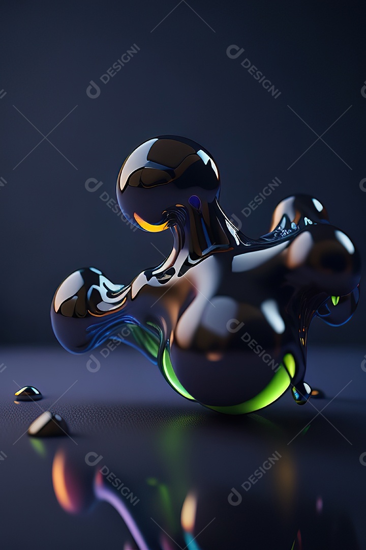 Molécula modelo colorido fundo hiperrea