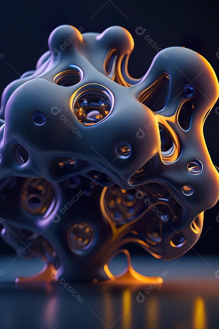 Molécula modelo colorido fundo hiperrea