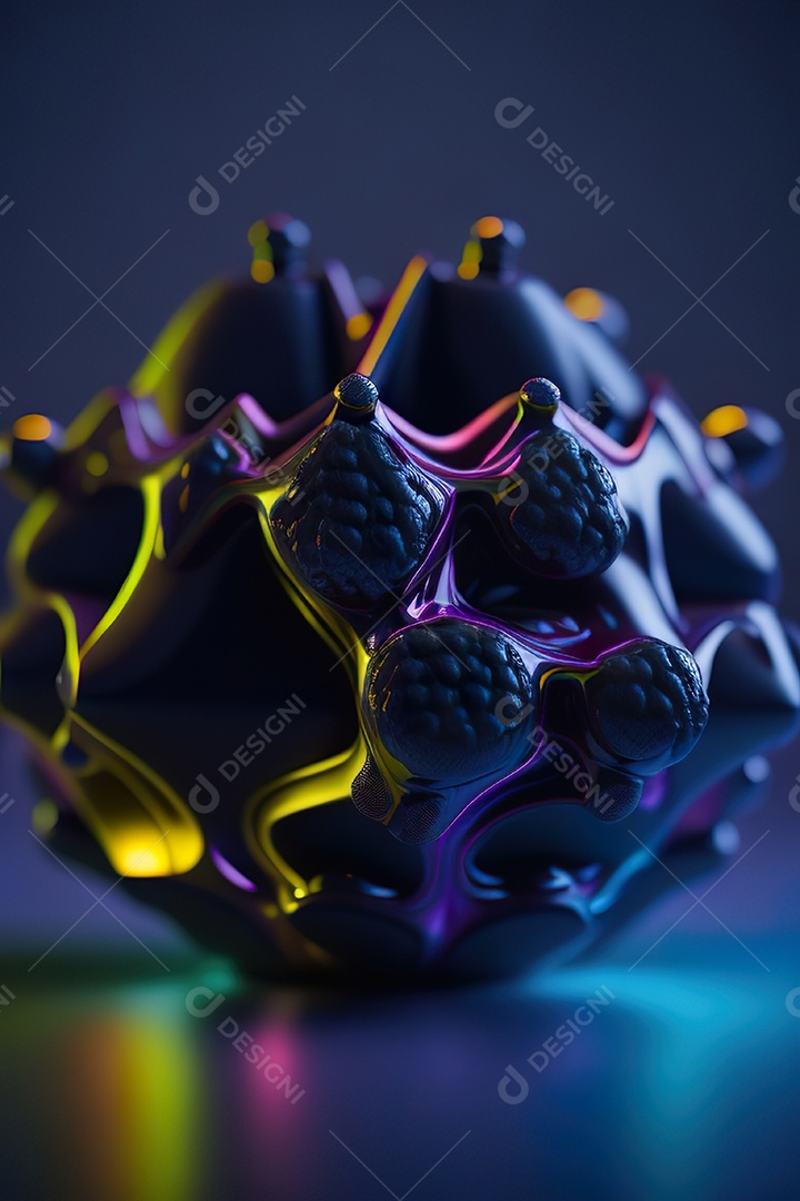 Molécula modelo colorido fundo hiperrea