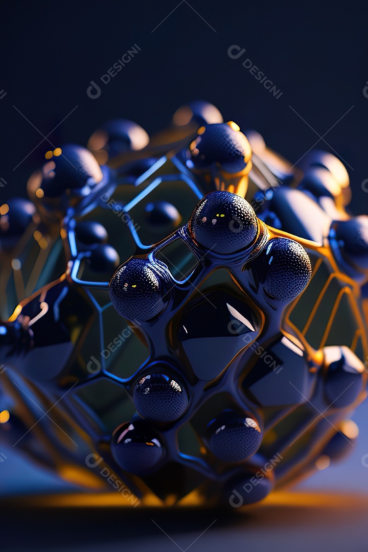 Molécula modelo colorido fundo hiperrea