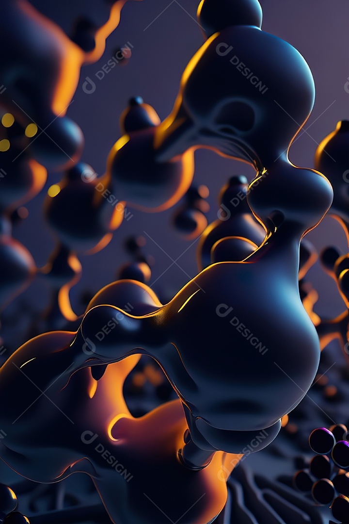 Molécula modelo colorido fundo hiperrea