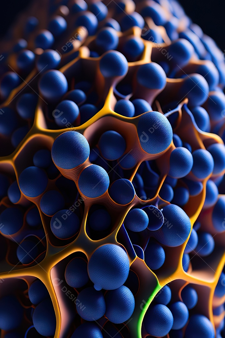 Molécula modelo colorido fundo hiperrea