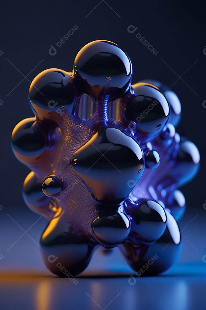 Molécula modelo colorido fundo hiperrea