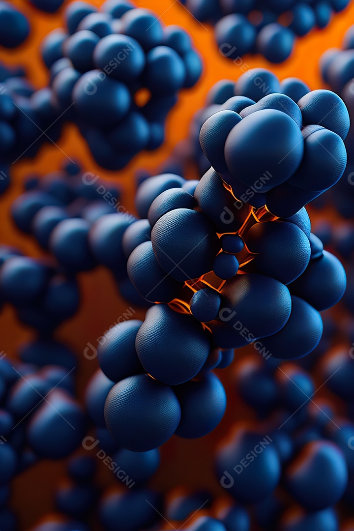 Molécula modelo colorido fundo hiperrea