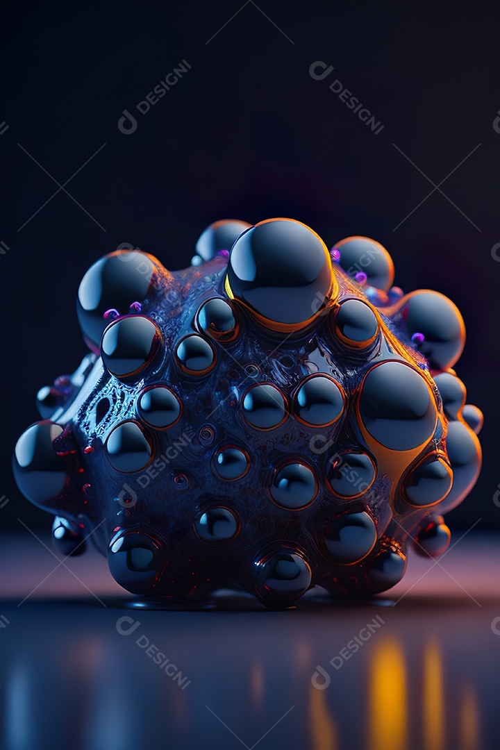 Molécula modelo colorido fundo hiperrea