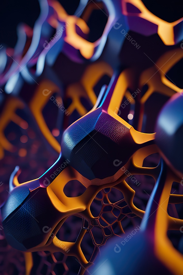 Molécula modelo colorido fundo hiperrea