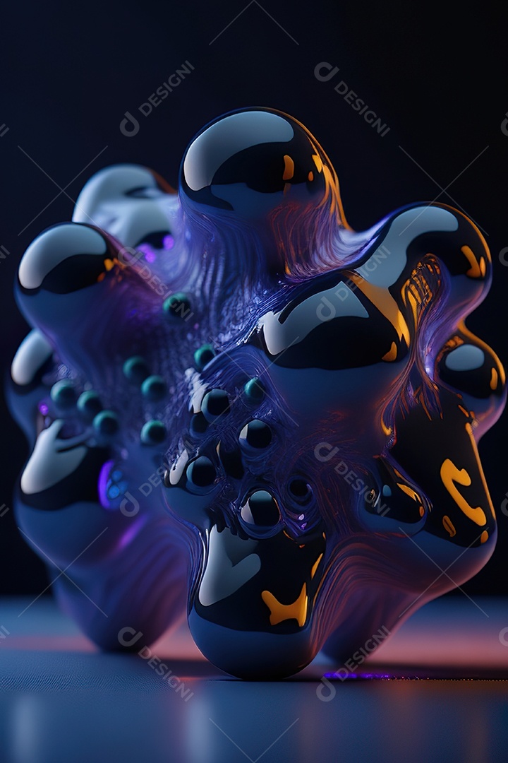 Molécula modelo colorido fundo hiperrea