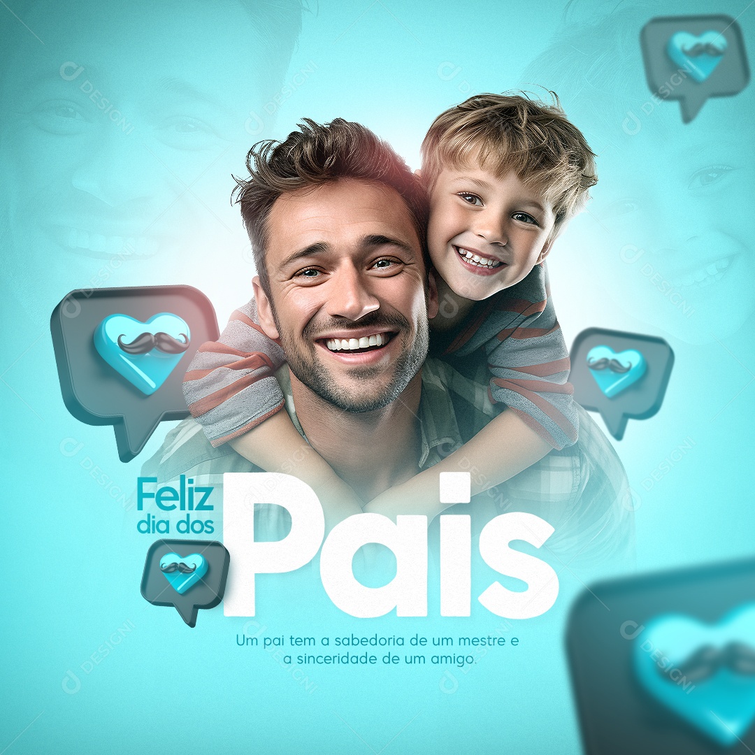 Social Media Happy Father's Day Wisdom From A Master Editable PSD