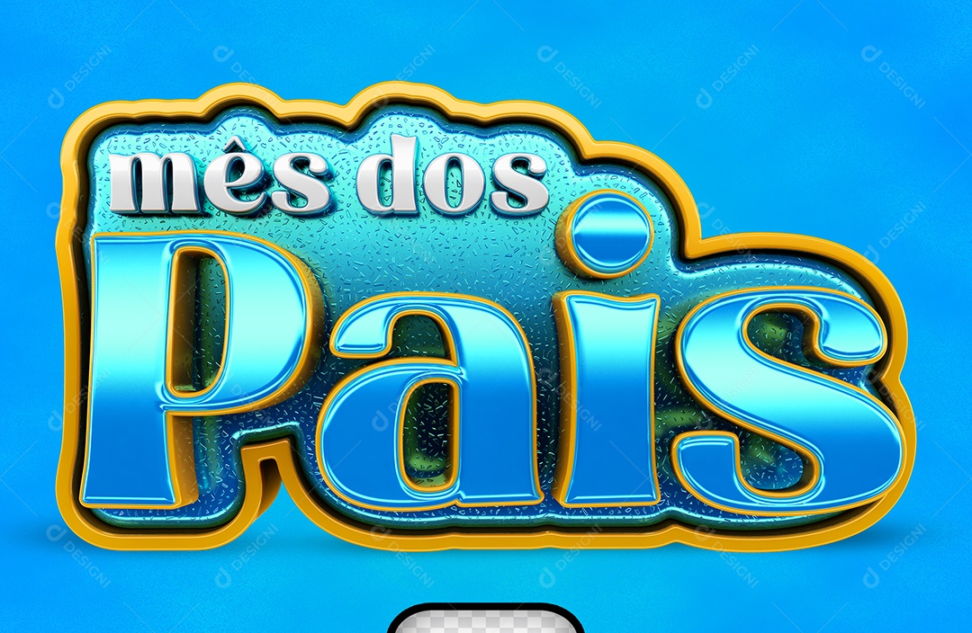 Dia Dos Pais Selo 3D Para Composição PSD