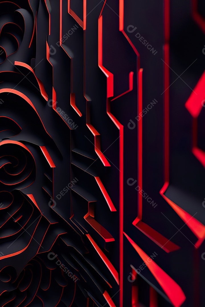 Padrão de carbono com vermelho