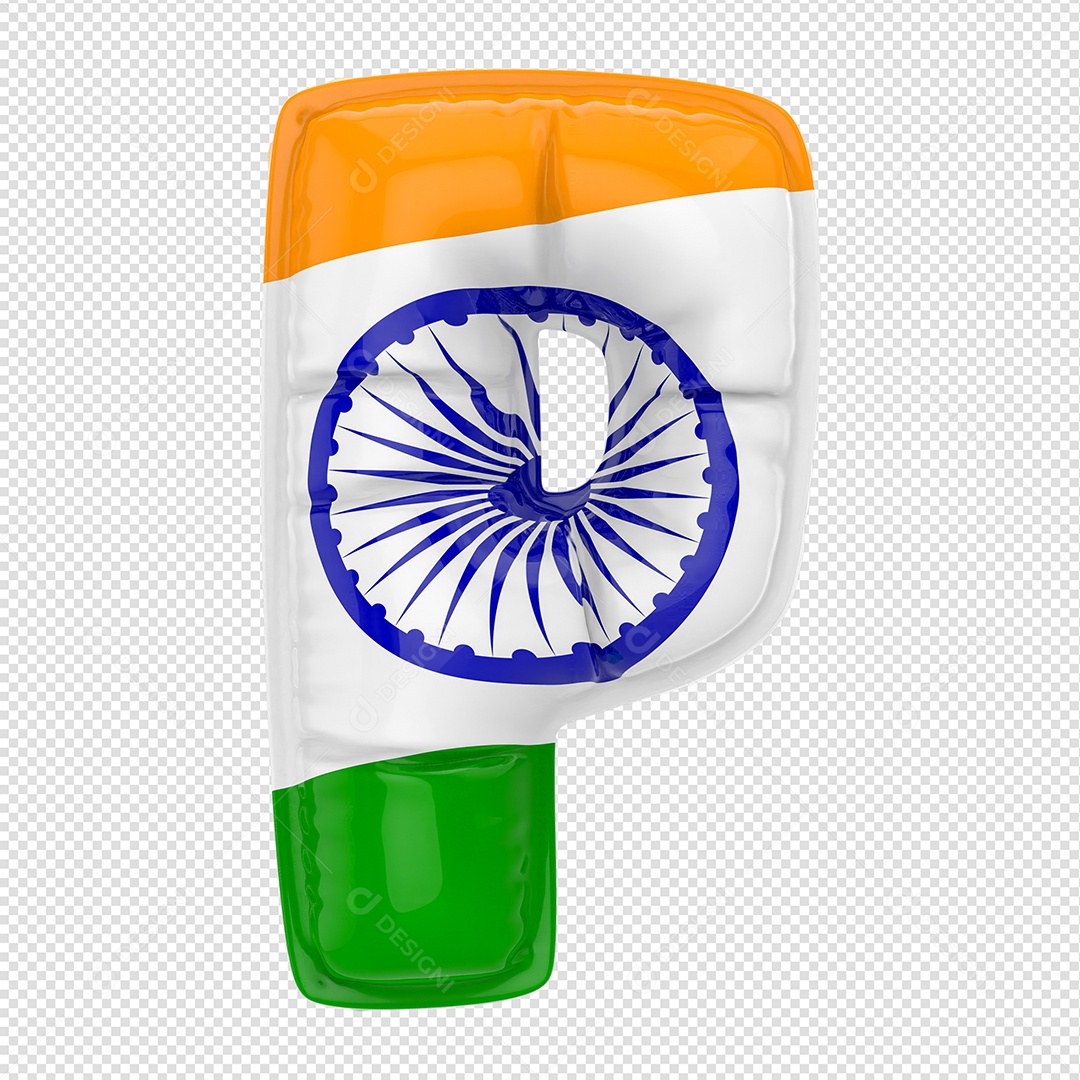 Balão Letra P Banheira Da Índia Elemento 3D Para Composição PSD