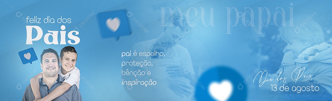 Social Media Banner Feliz Dia Dos Pais Bênção e Inspiração PSD Editável
