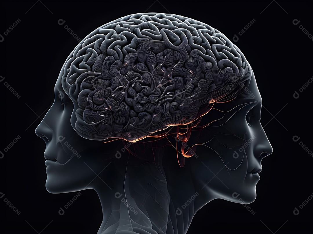 Cérebro humano na mente de ideia mental Conceito.