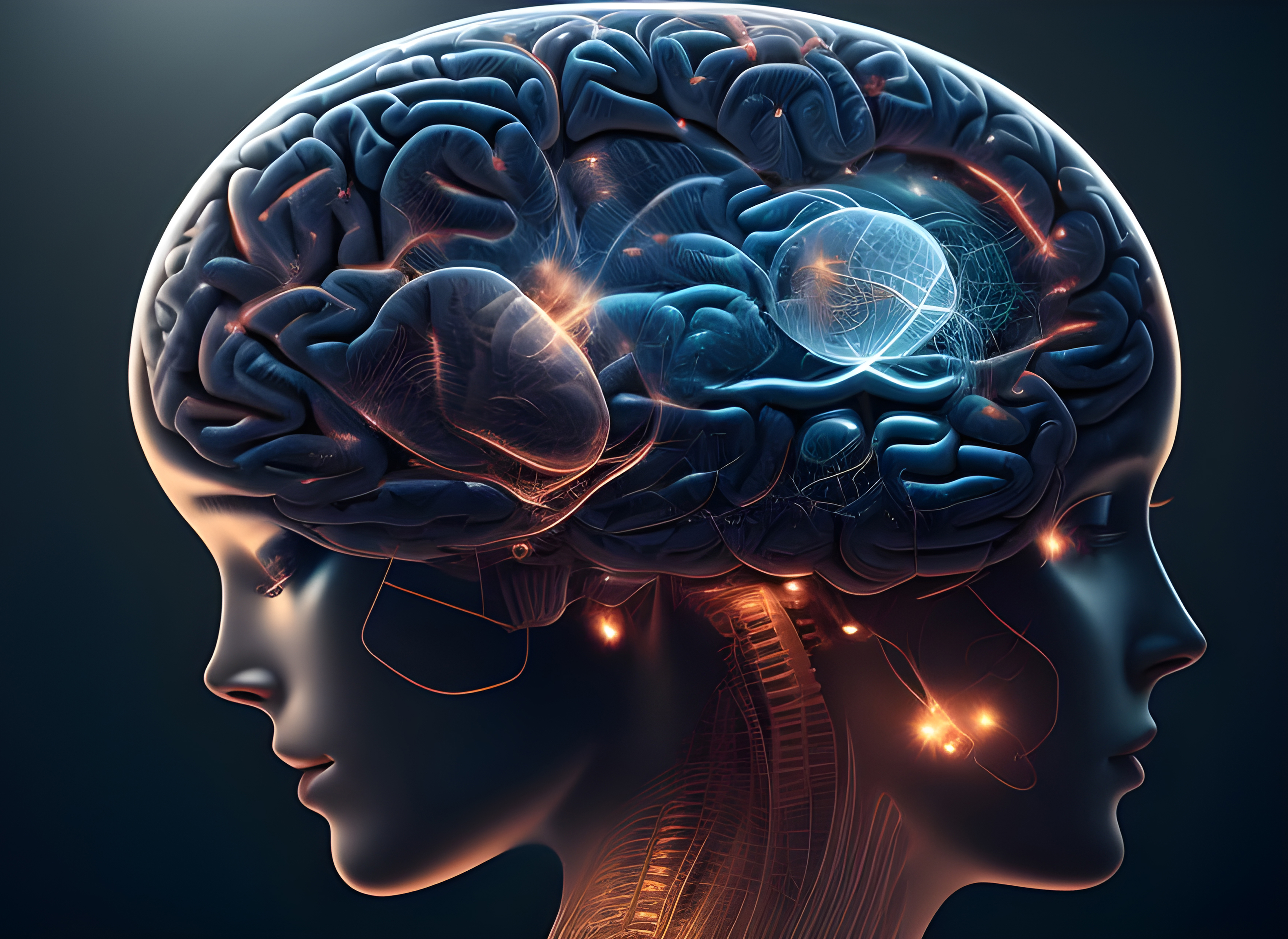 Cérebro humano na mente de ideia mental Conceito.