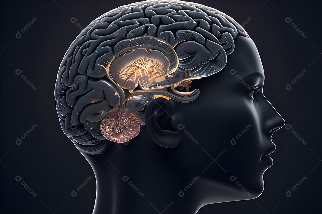 Cérebro humano na mente de ideia mental Conceito.