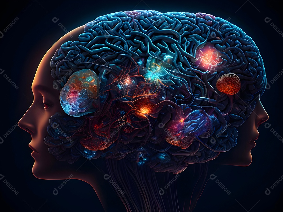 Cérebro humano na mente de ideia mental Conceito.