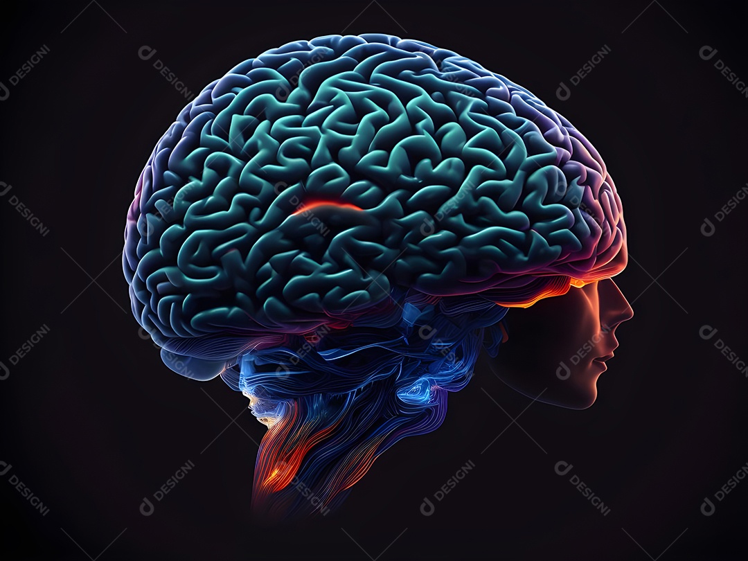 Cérebro humano na mente de ideia mental Conceito.