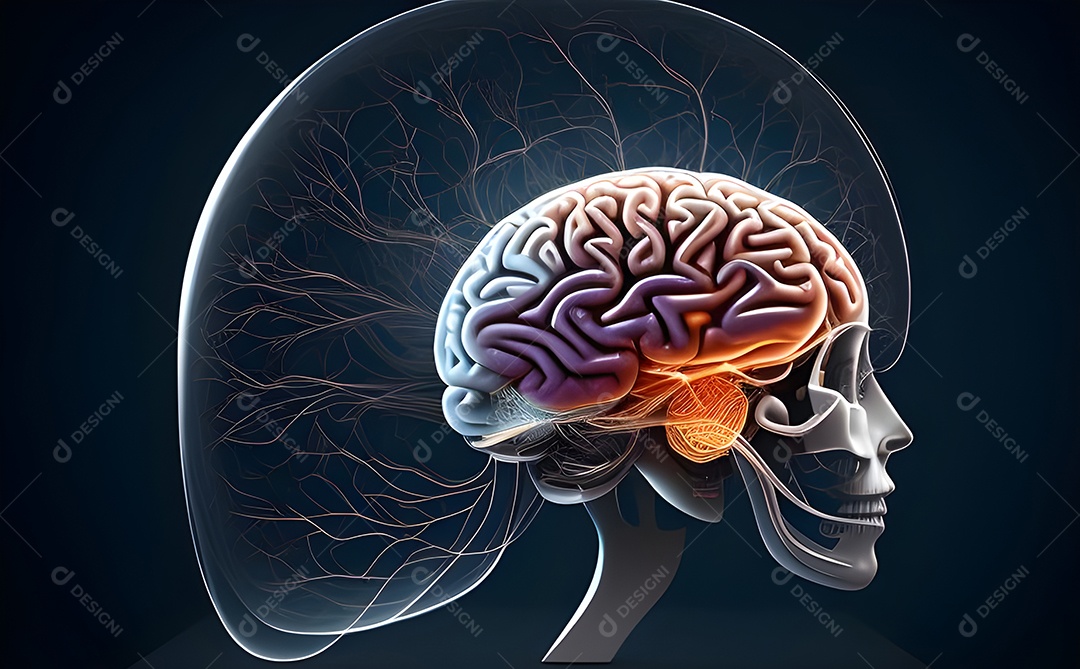 Cérebro humano na mente de ideia mental Conceito.