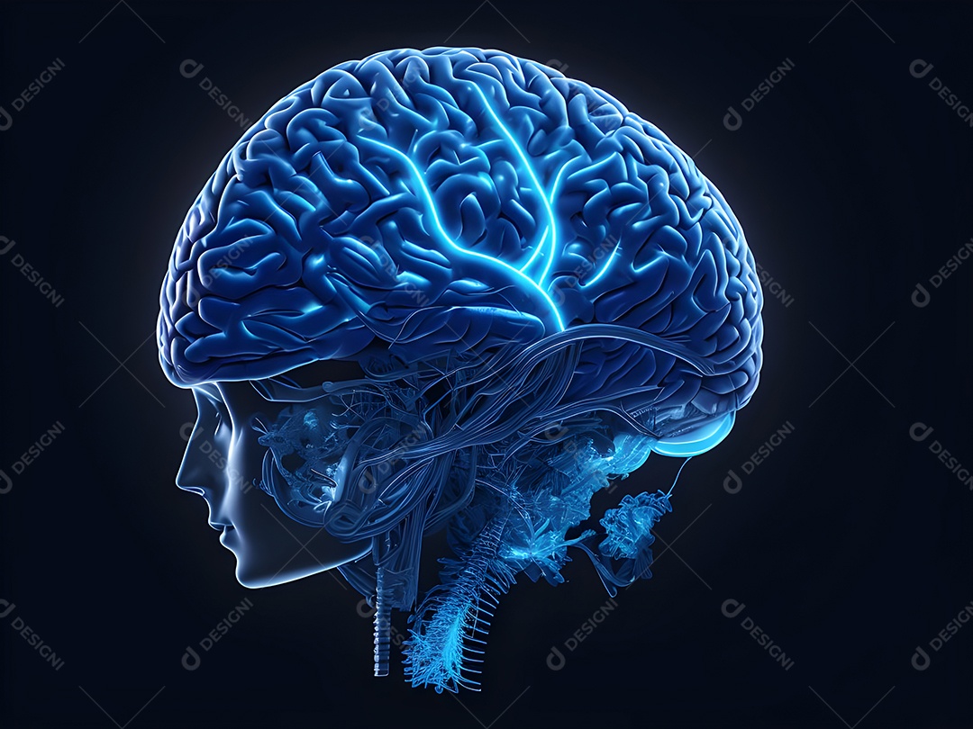 Cérebro humano na mente de ideia mental Conceito.