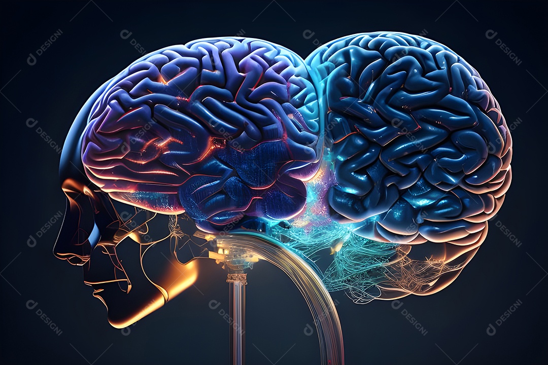 Cérebro humano na mente de ideia mental Conceito.