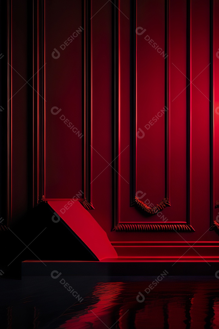 Vermelho parede fundo hiperrealismo fotorreal