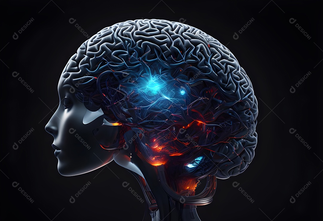 Cérebro humano na mente de ideia mental Conceito.