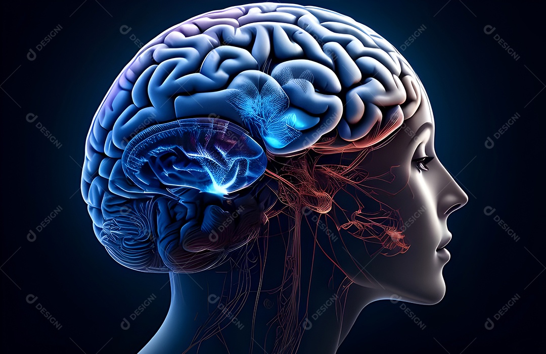 Cérebro humano na mente de ideia mental Conceito.