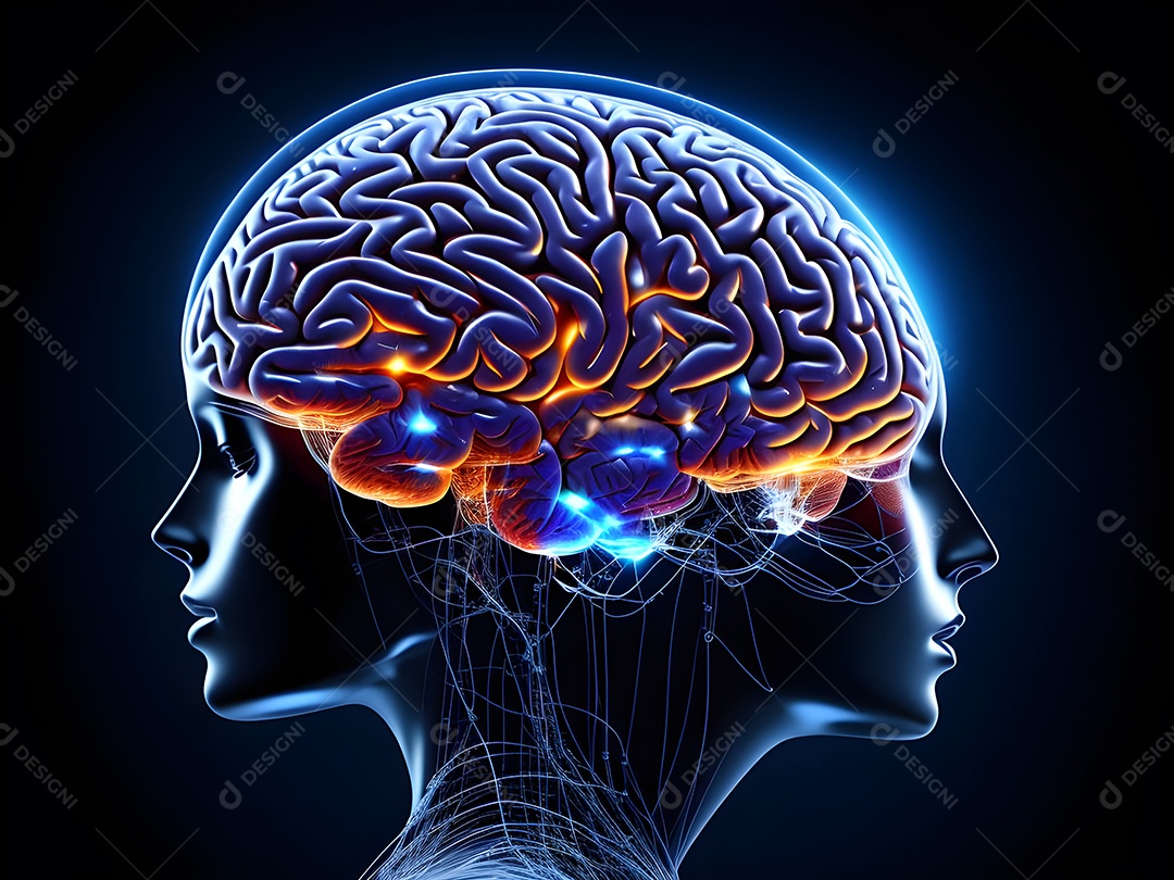 Cérebro humano na mente de ideia mental Conceito.