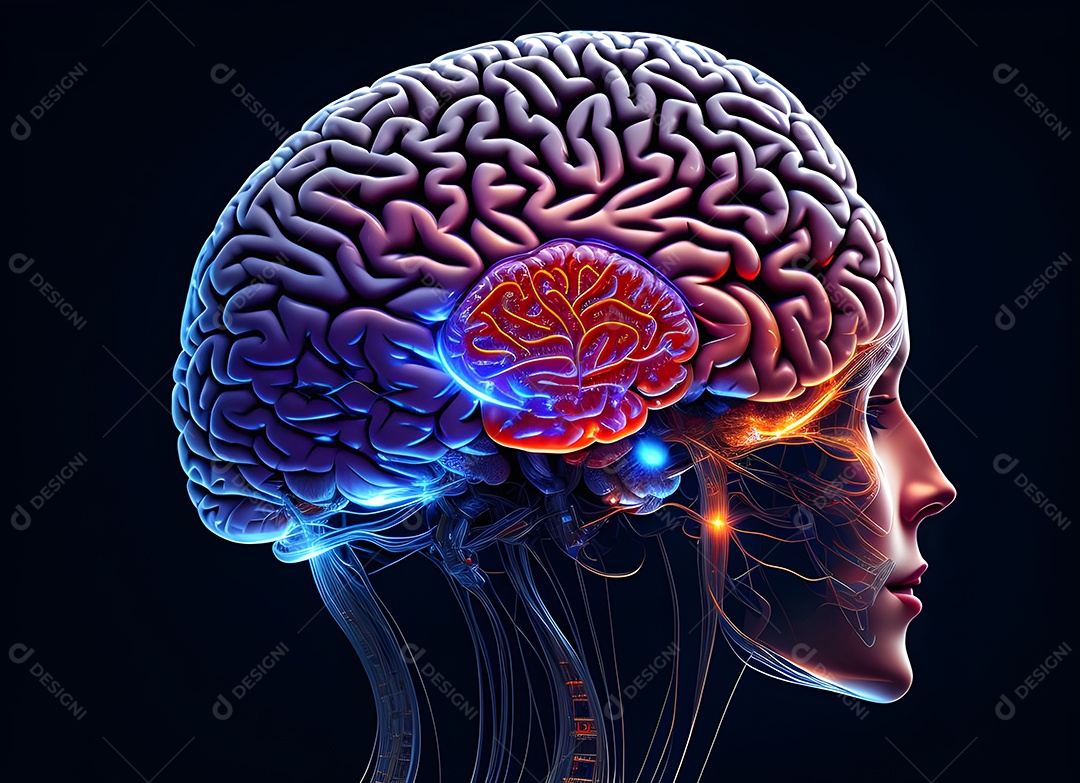 Cérebro humano na mente de ideia mental Conceito.