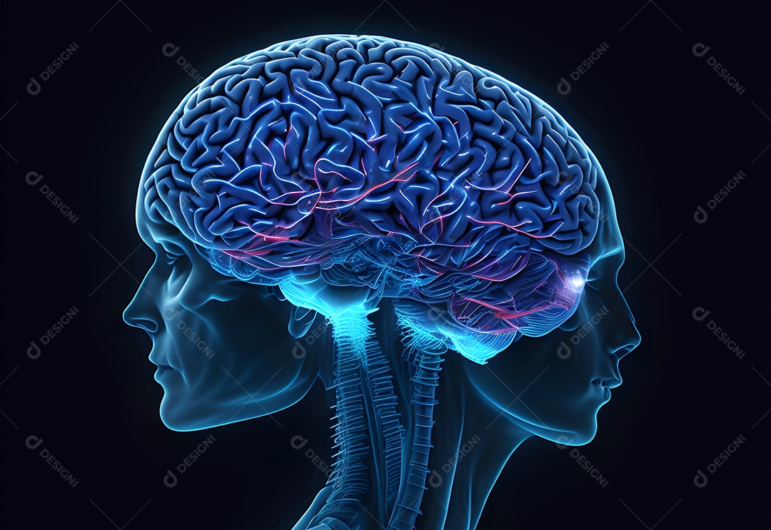 Cérebro humano na mente de ideia mental Conceito.