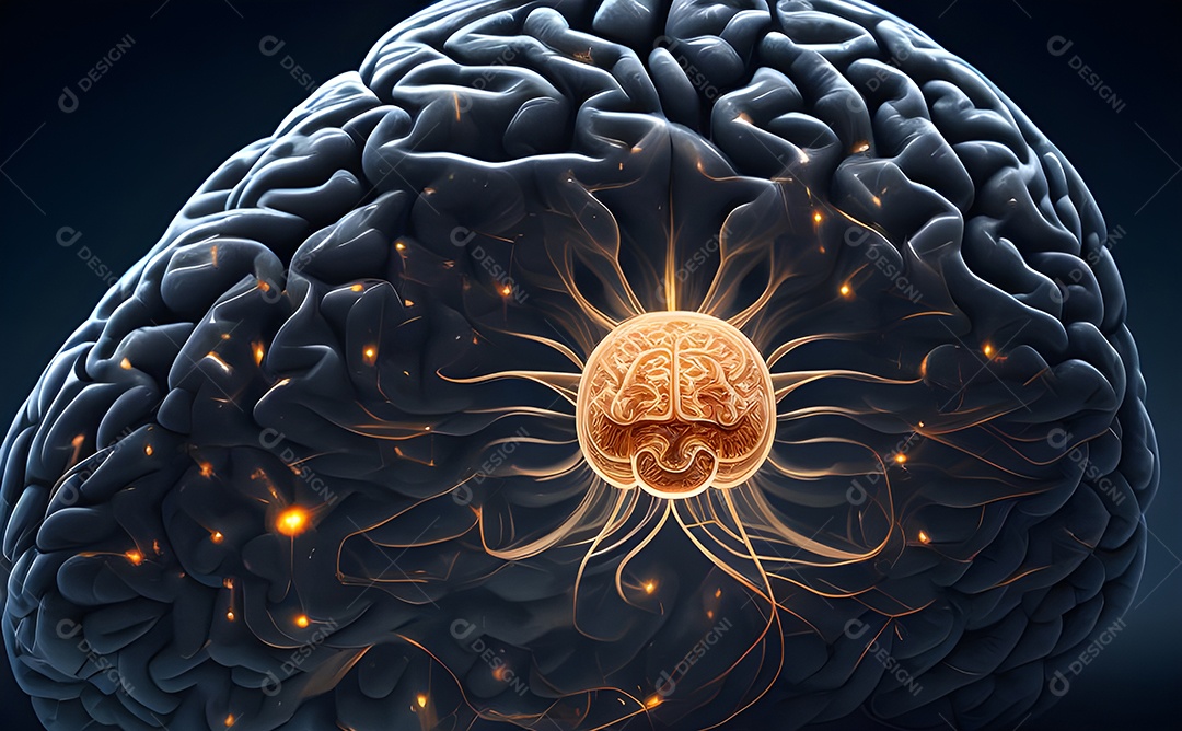 Cérebro humano na mente de ideia mental Conceito.