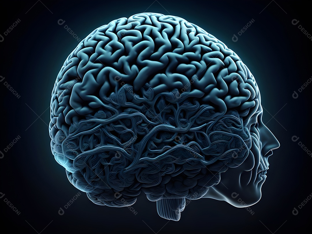 Cérebro humano na mente de ideia mental Conceito.