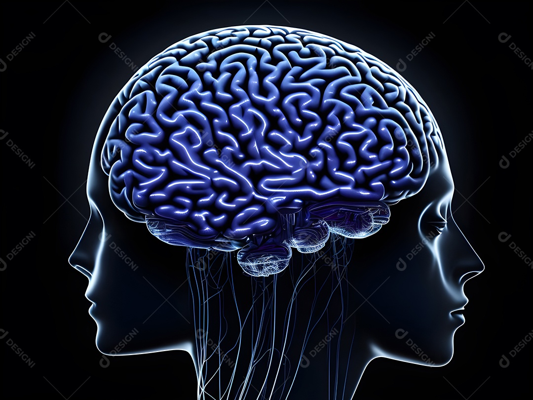 Cérebro humano na mente de ideia mental Conceito.