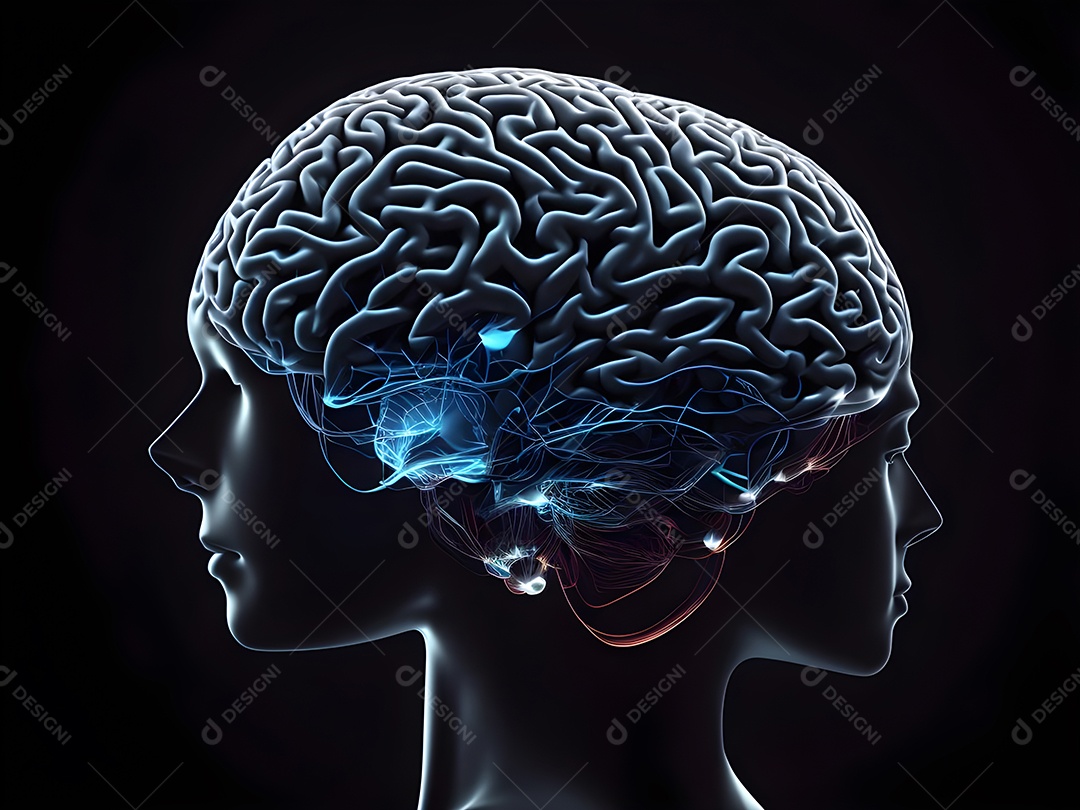 Cérebro humano na mente de ideia mental Conceito.