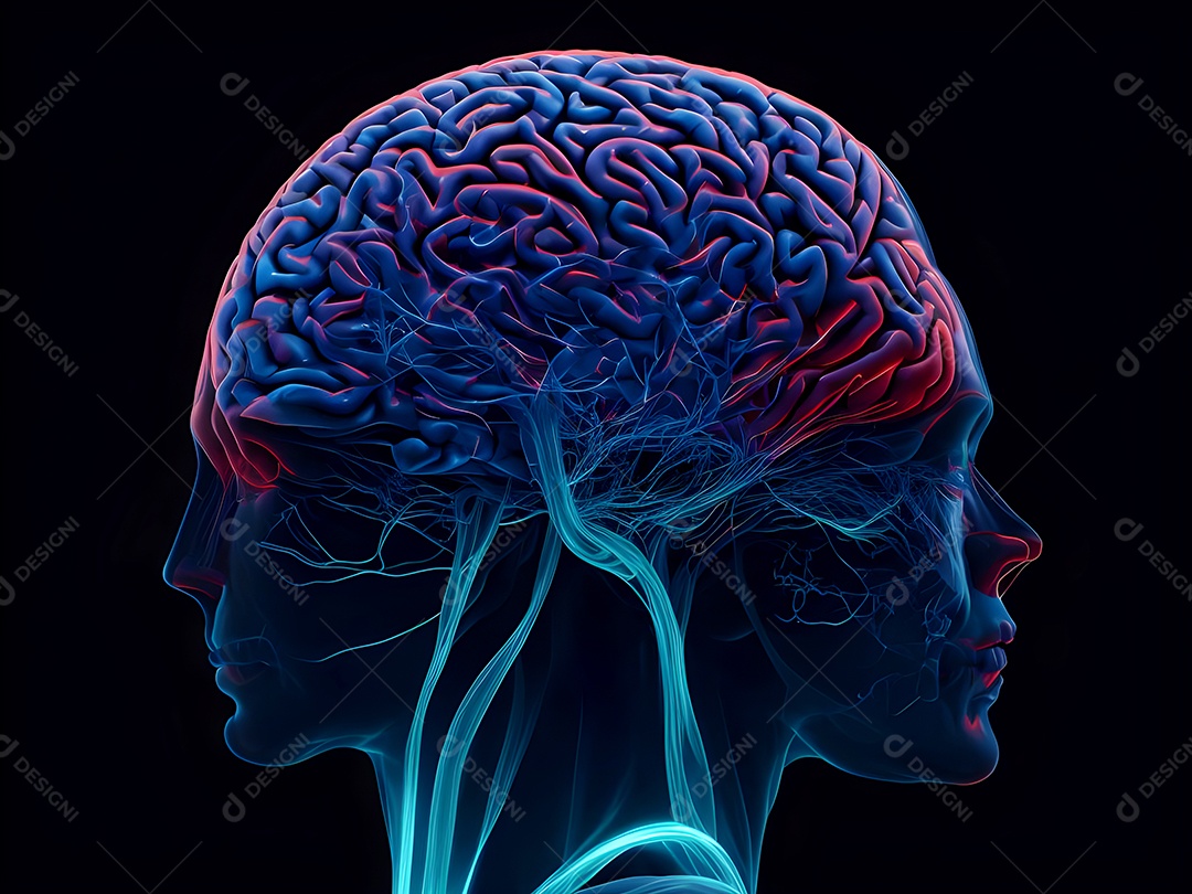 Cérebro humano na mente de ideia mental Conceito.