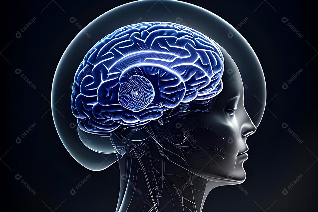 Cérebro humano na mente de ideia mental Conceito.