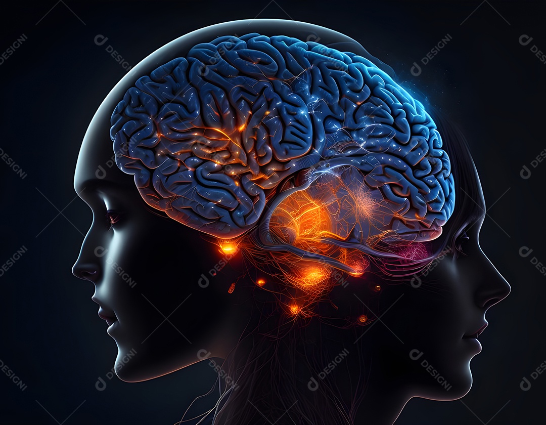 Cérebro humano na mente de ideia mental Conceito.