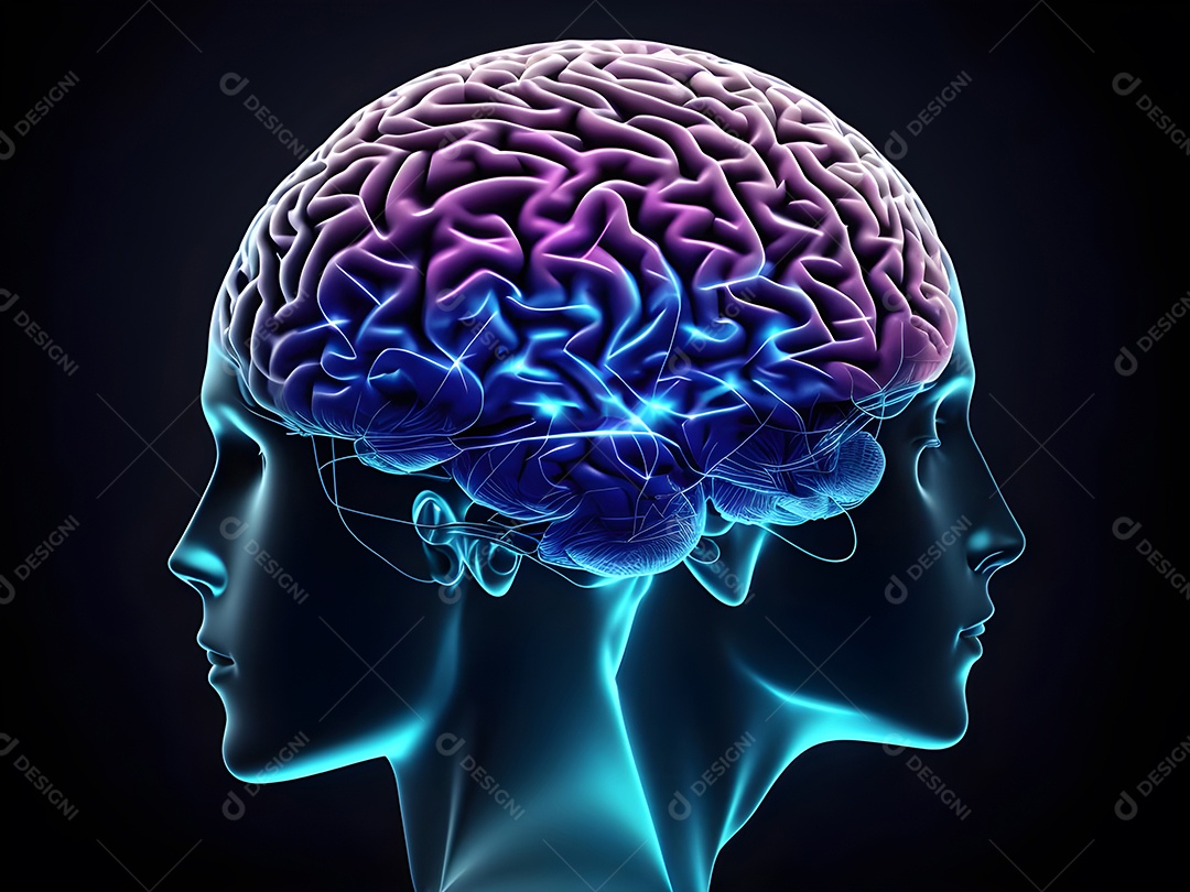 Cérebro humano na mente de ideia mental Conceito.