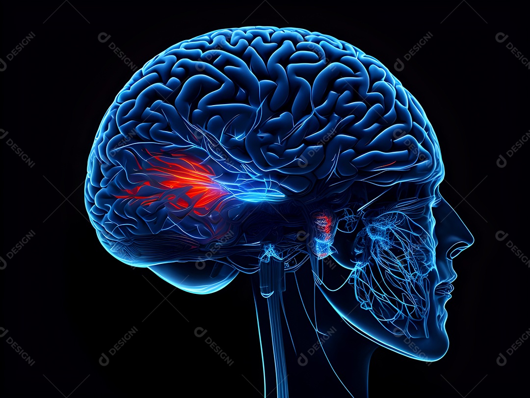 Cérebro humano na mente de ideia mental Conceito.