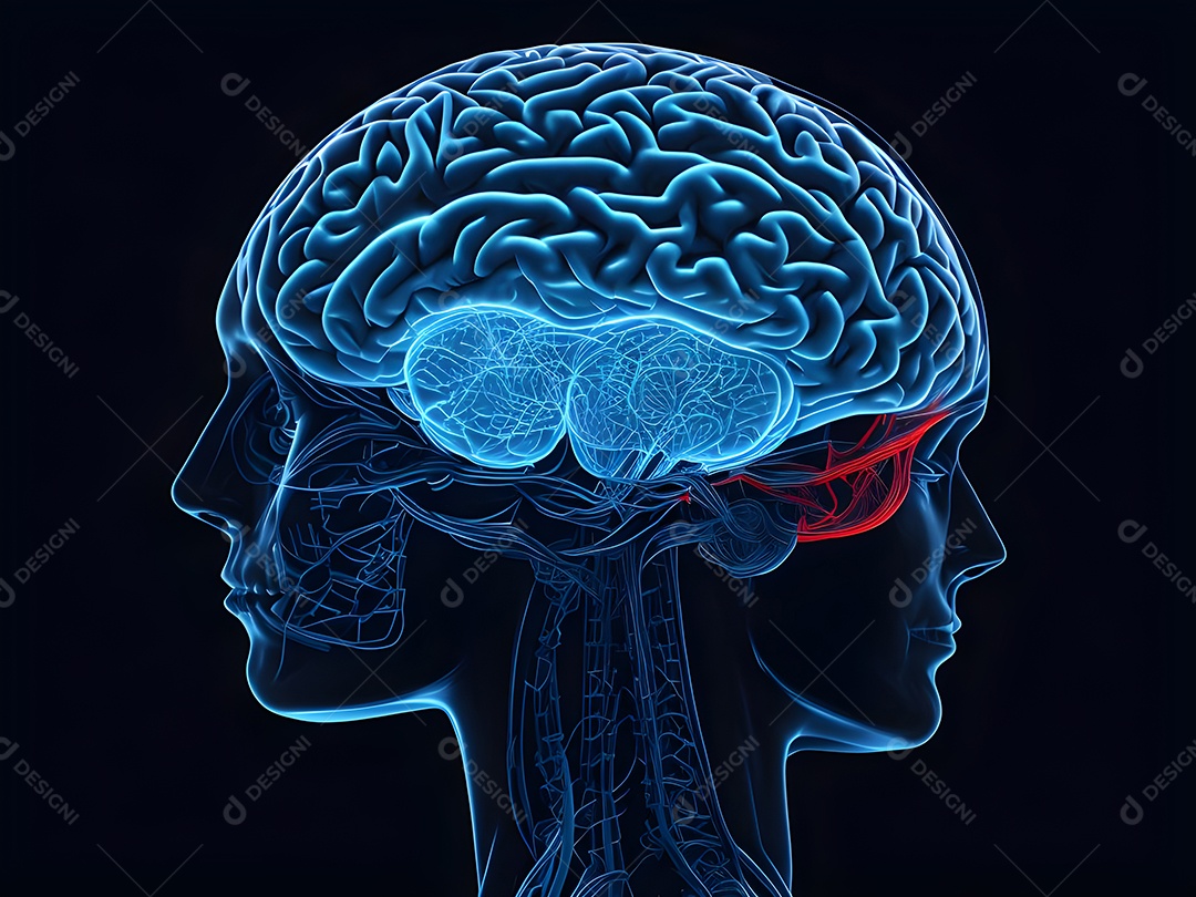 Cérebro humano na mente de ideia mental Conceito.