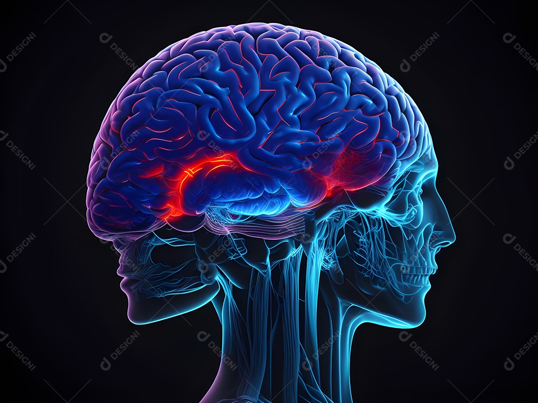 Cérebro humano na mente de ideia mental Conceito.