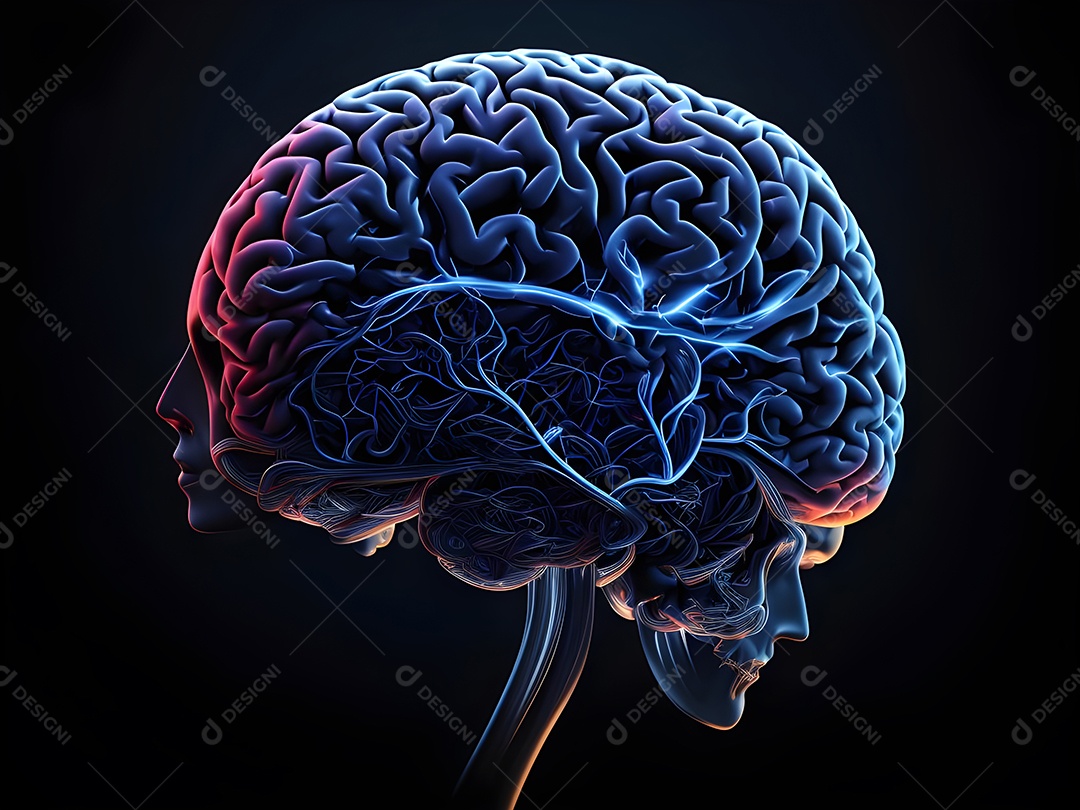 Cérebro humano na mente de ideia mental Conceito.