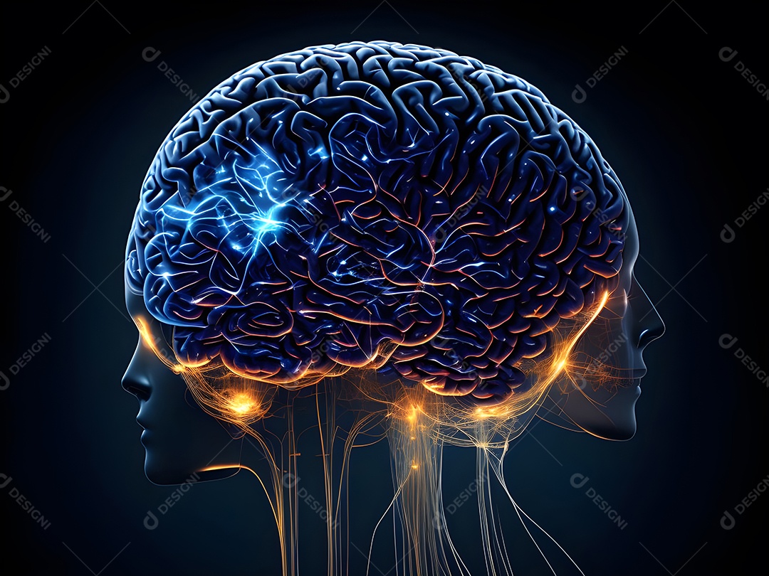 Cérebro humano na mente de ideia mental Conceito.