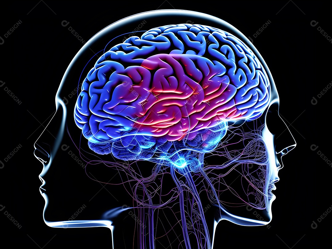 Cérebro humano na mente de ideia mental Conceito.