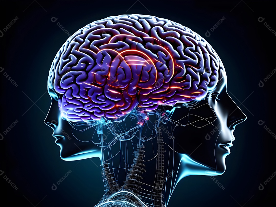 Cérebro humano na mente de ideia mental Conceito.