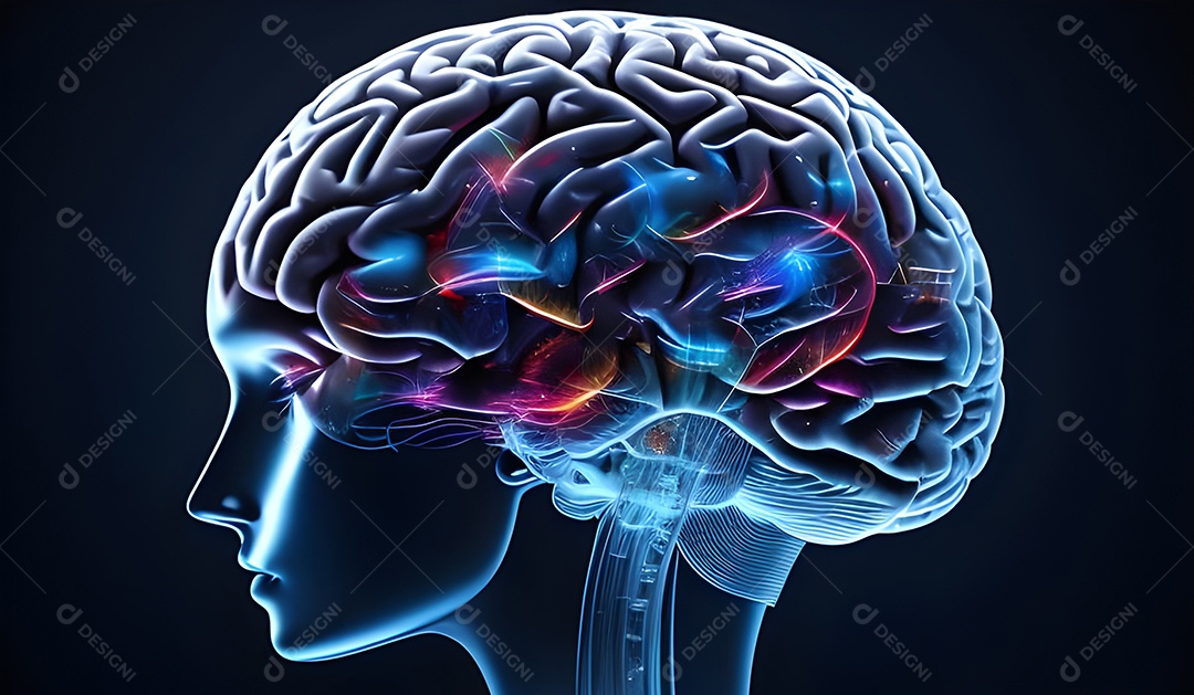 Cérebro humano na mente de ideia mental Conceito.