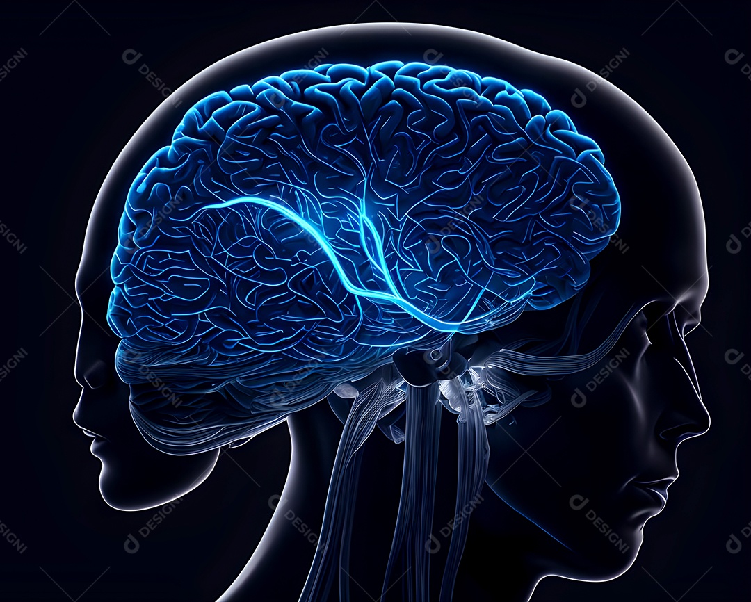 Cérebro humano na mente de ideia mental Conceito.