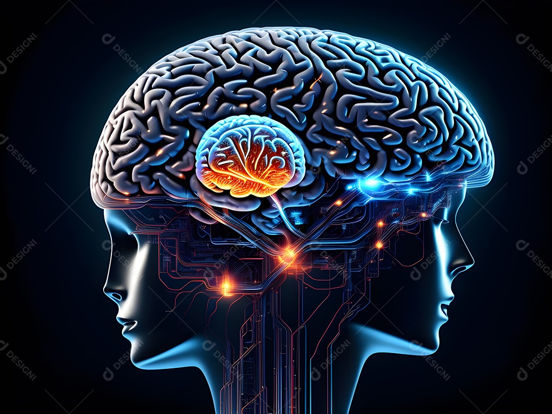 Cérebro humano na mente de ideia mental Conceito.