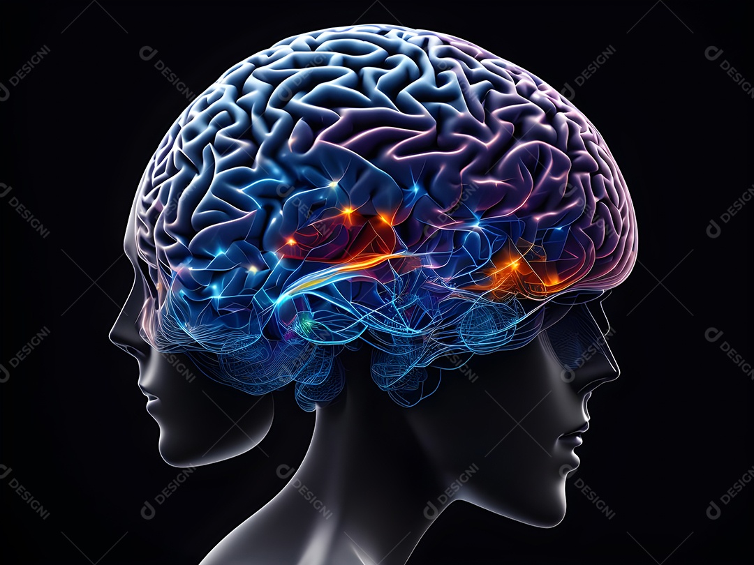 Cérebro humano na mente de ideia mental Conceito.