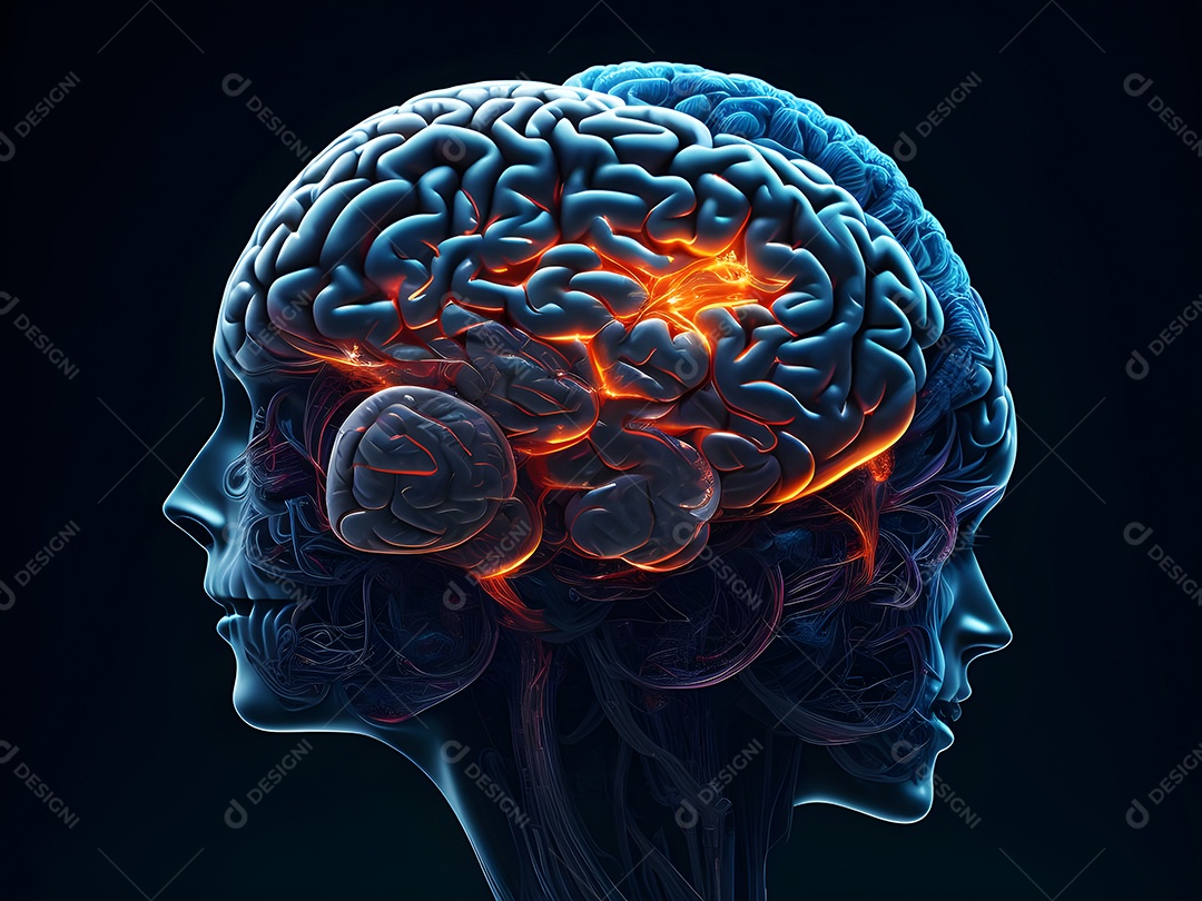 Cérebro humano na mente de ideia mental Conceito.